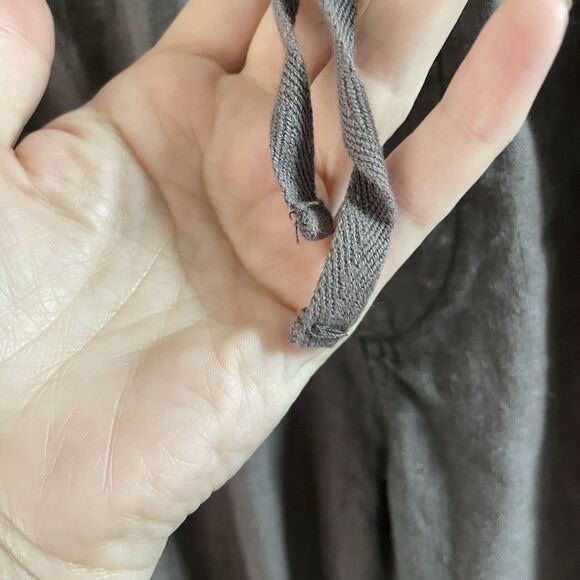 C&C Cargo Pants Womens Large Grey Linen Beach Coastal Lagenlook Pull On Jogger - Picture 5 of 10